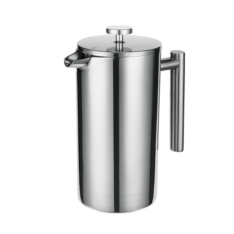Cross-Border 304 Stainless Steel French Press Pot, French Filter, Hand-Brewed Coffee Pot, Double-Layer Filter, Insulated Pot Set