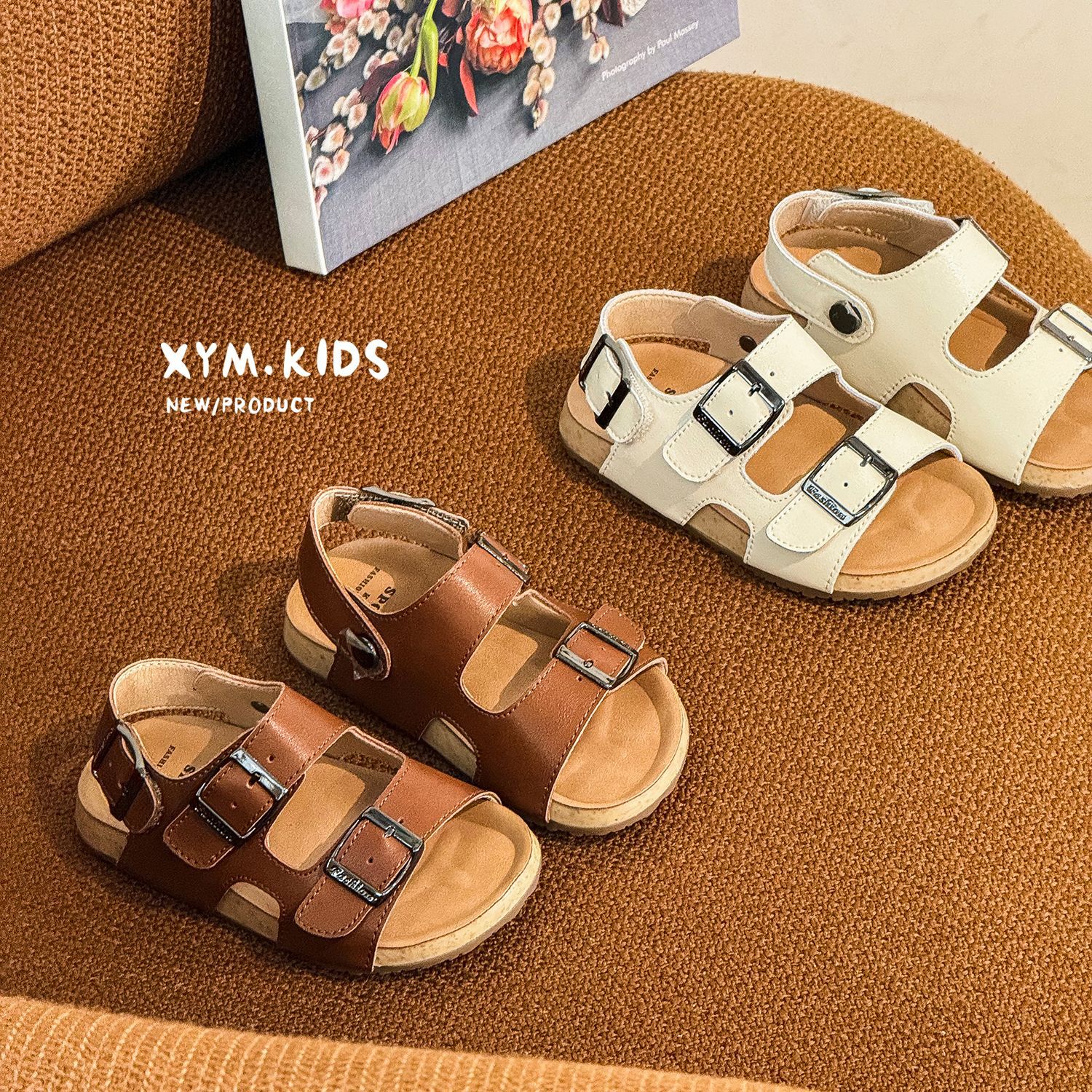 Summer children's fashionable universal beach sandals with metal…