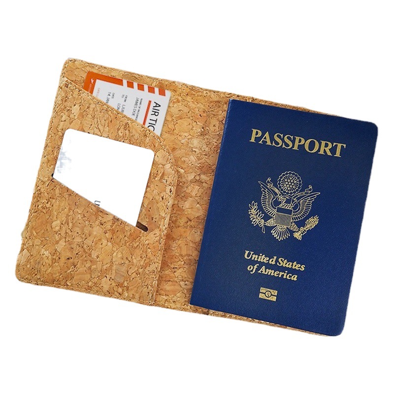 Transfronterizo en stock Corcho equipaje etiqueta pasaporte titular Corcho equipaje etiqueta pasaporte bolsa traje