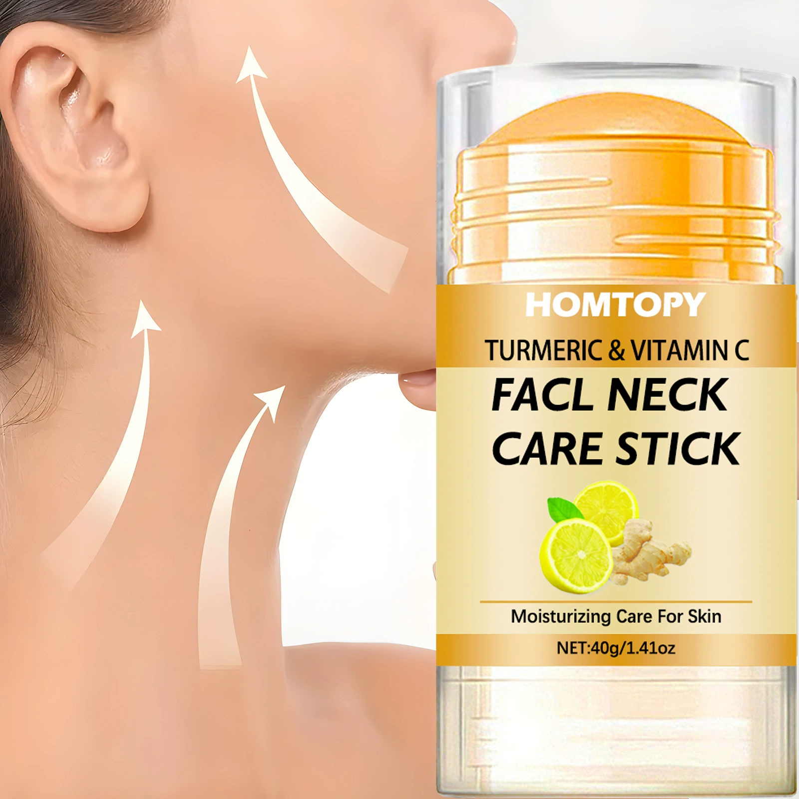 Эксклюзивный трансграничный крем-стик для ухода за лицом и шеей с куркумой для подтяжки и подтяжки кожи, уменьшения линий шеи, увлажняющий крем для лица и крем для красоты шеи