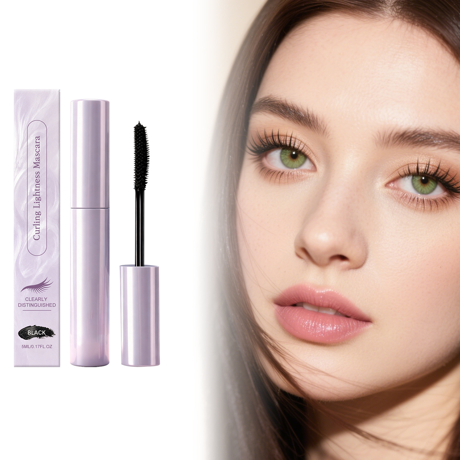 Lightweight Curling Mascara (Black) Naturally Lengthens and Defines Each Lash, Lightweight and Non-Crumbling, Versatile for Everyday Eye Makeup
