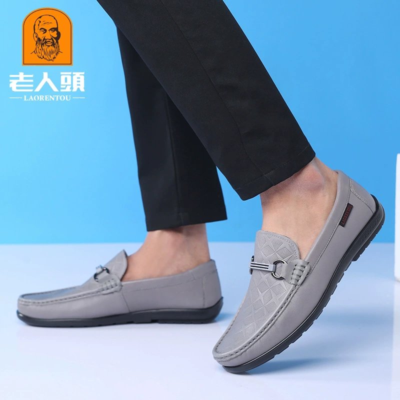 Повседневные мужские туфли из белой воловьей кожи со старыми головками и низким вырезом на плоской подошве, 2023 Весенняя новая модная обувь