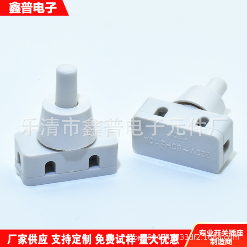 白色按钮开关 按键自锁开关 DS-412 灯具按键开关 PBS2-1A