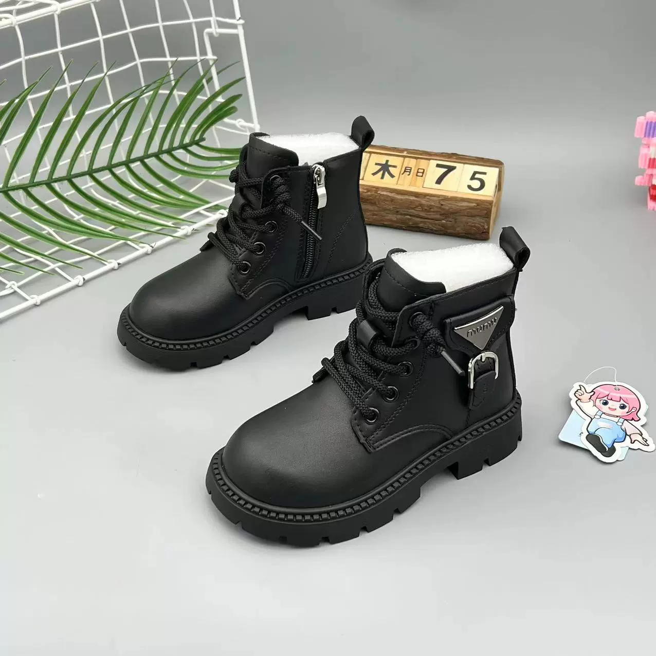 Martens, children's low boots for men and women, autumn, for teenagers