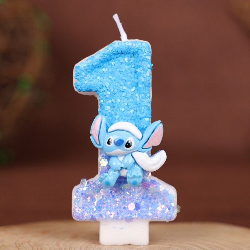 クロスボーダー Amazon 漫画デジタル誕生日キャンドル 1 歳のかわいいステッチ誕生日手作り diy ケーキキャンドル|undefined