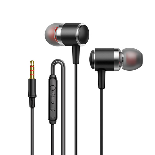 V2 in-ear copper ring speaker full metal heavy bass listening to music Android smart wire-controlled call earbuds wired headphones