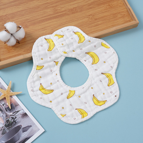 Infant six-layer eight-layer saliva towel bib baby neck bib newborn gauze cartoon spitting bib