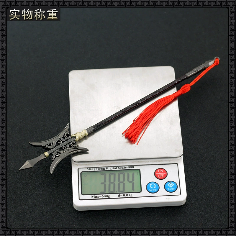 Восемнадцать-подобное оружие Xue Rengui Fanzheng Fan Fangtian Рисунок Halberd Bird Gun Hundred Birds and Phoenix Gun Zinc Alloy Pendies