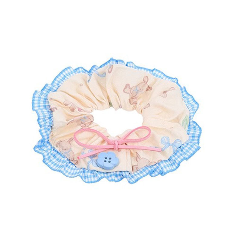 Japón chica fresas impresión toallas cuadrada anillo de cabello de encaje estilo pastoral trampa intestino fresco cuerda de cabeza