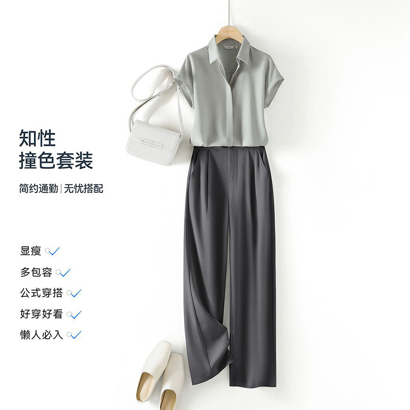 Elegant and Sophisticated Women's Suit High-End Professional Two-Piece Pants Set Goddess Style Summer Outfit Complete Fashion Set