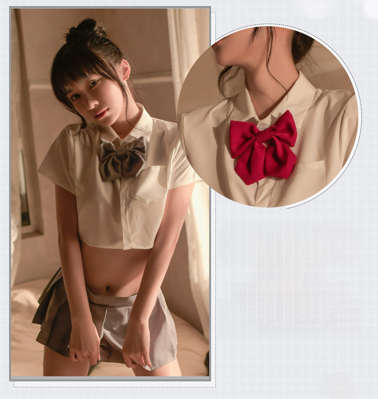 Yiyue Sexy Unterwäsche Studentenkleid Sexy jk Uniform Versuchung Heißer Faltenrock Rollenspiel-Set 8199_voghion.com