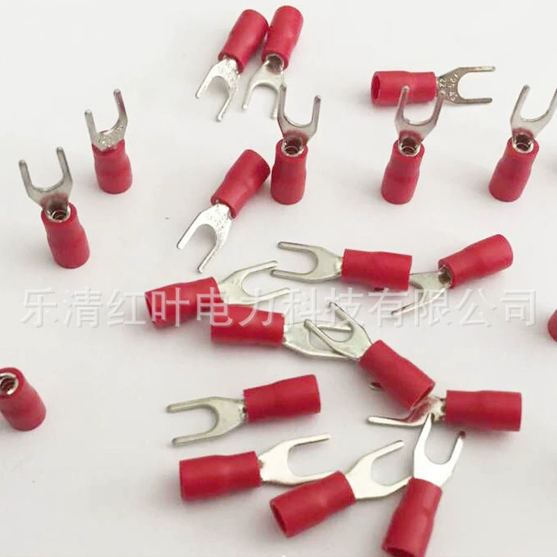 Factory direct SV3.5-4 Cold pressure wiring terminal U-shaped Y-shaped fork-shaped pre-insulating cold pressure terminal high-quality copper nose