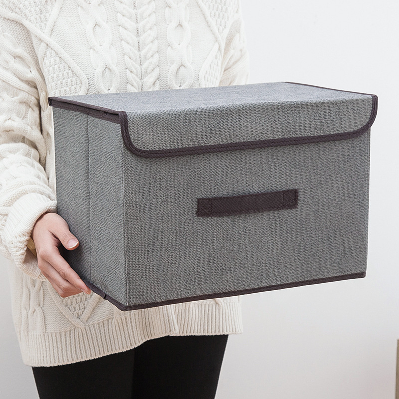 Caja de almacenamiento de ropa plegable a prueba de polvo, caja de almacenamiento de juguetes, armario, caja de almacenamiento grande con cubierta