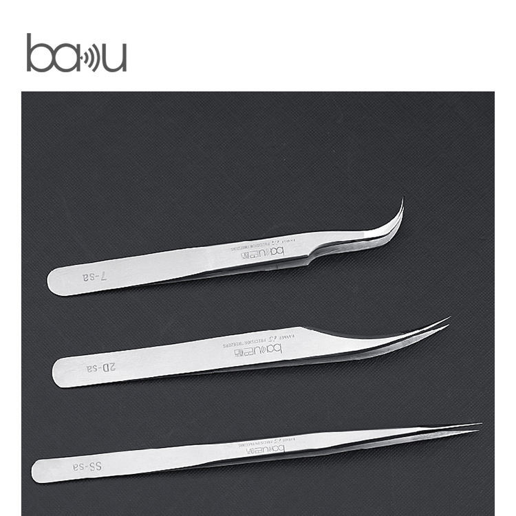 巴酷BA-I5不锈钢镊子直头弯头镊子数码手机工业精密维修医用镊子