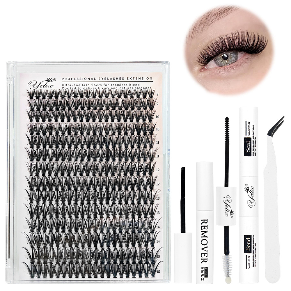 Europeas y estadounidenses falsas pestañas 30D40D50D transfronterizas DIY 32 filas 640 ramas de pelo grueso libro de pestañas de comercio exterior