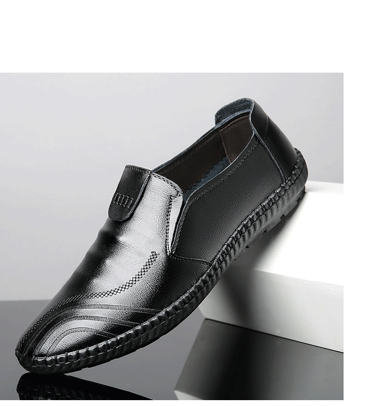 2025 Summer Casual Versatile Business Breathable Genuine Leather Slip-On Soft Sole Men's Shoes_vogvips.com