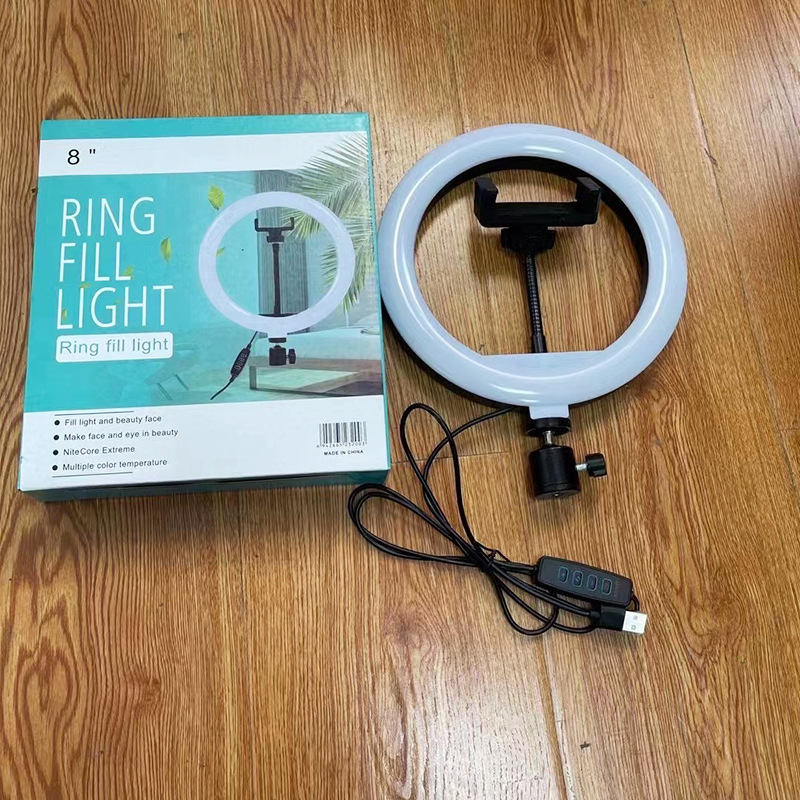 Fábrica al por mayor 8 pulgadas luz de relleno 20CM foto belleza anillo luz de iluminación video en vivo luz de relleno de teléfono móvil