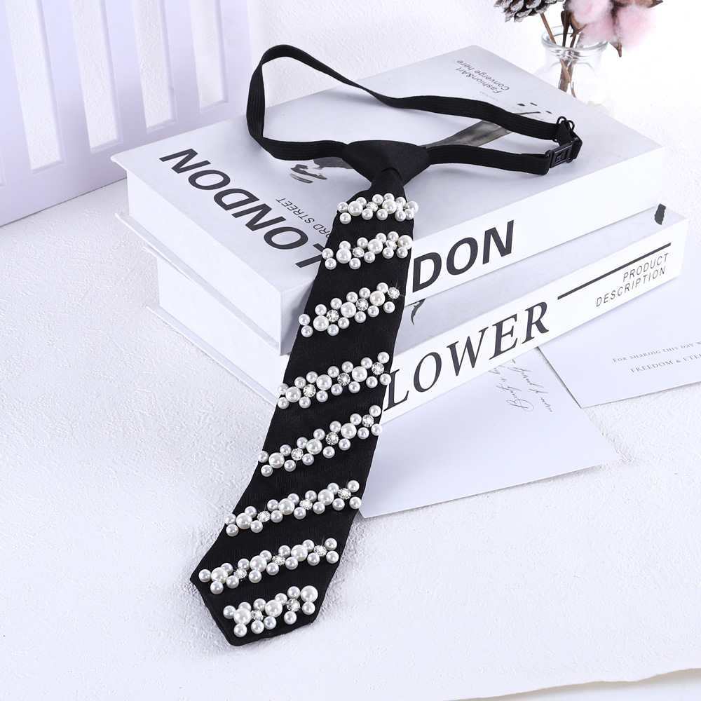 クロスボーダーの軽い豪華な黒いドリルのネクタイは怠け者のネクタイを調節できます。