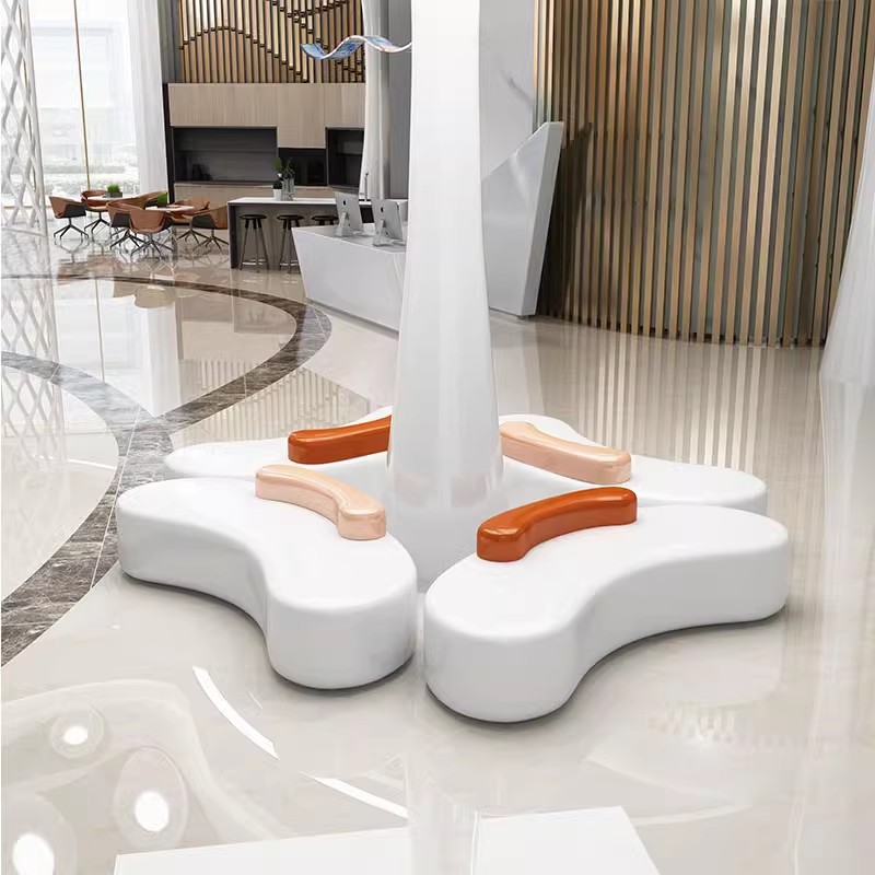 Centro comercial FRP asiento de ocio banco arqueado al aire libre sala de estar pública asiento de espera parque ocio al aire libre
