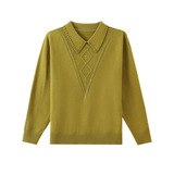 妈妈秋冬新款长袖洋气中老年女装针织衫加肥大码毛衣翻领上衣内搭，女装针织衫/毛衣，妃慕昵服饰