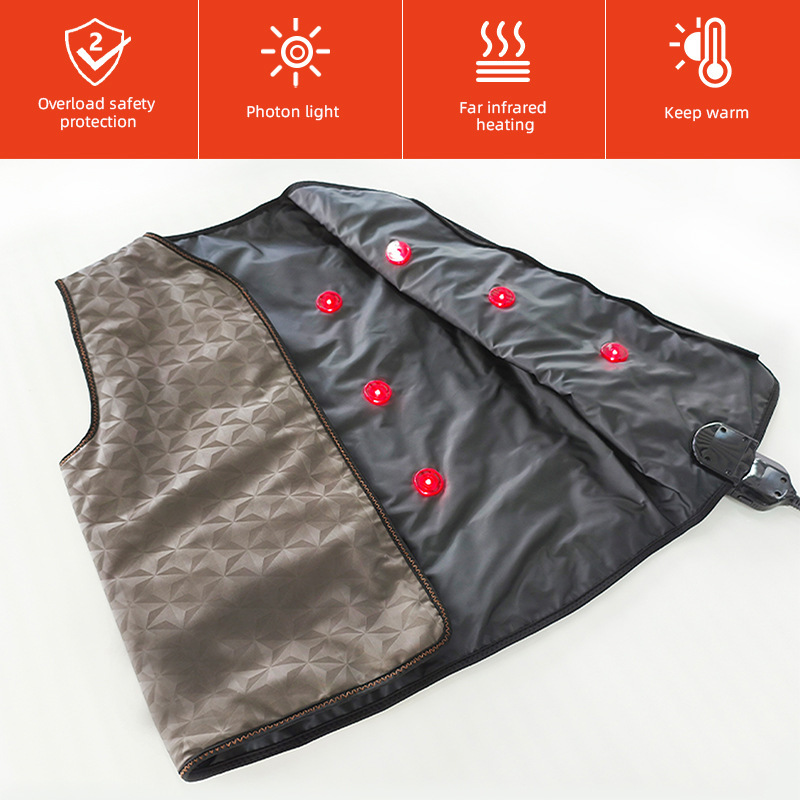 Export Version of New Product Far Infrared Vest Physiotherapy Sweating Shoulder, Neck, Back and Waist Care Dredging Red Light Nano Sweating Waterproof