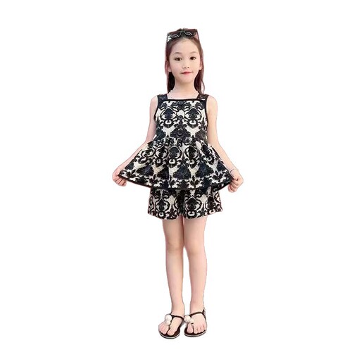 Ladies' Bustier Set 2025 Summer New Children's Stylish Floral Skirts Fashion Sleeveless Thin Children's Clothing Wholesale