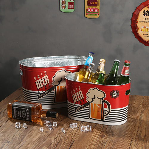 Summer fashionable tinplate portable ice bucket, high-looking commercial bar supplies, ice wine bucket, red wine champagne ice bucket