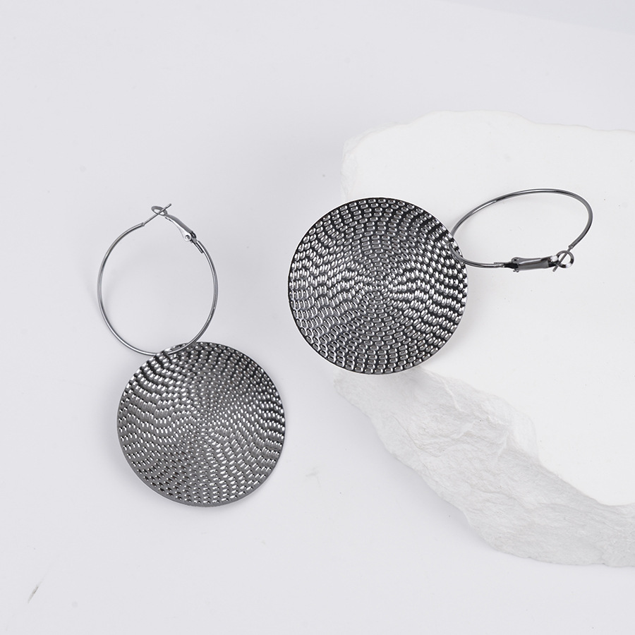 Elegante Retro Ohrstecker Rund Minimalistisch Persönlichkeitsstil_voghion.com