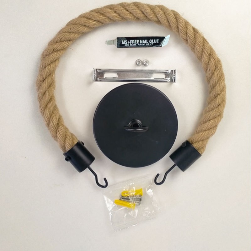 Pintura en aerosol negro mate gancho cuerda de cáñamo titular de tejido cocina dormitorio colgante de pared rollo de papel titular de tejido de salida de fábrica