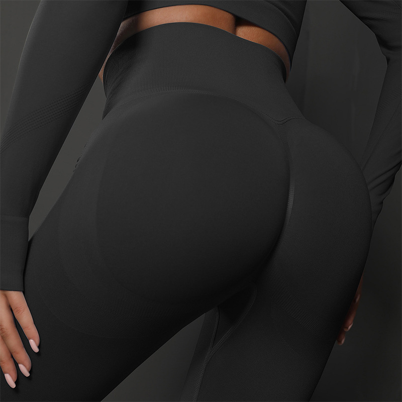 Transfronterizo cintura alta sin pantalones para correr pantalones deportivos, pantalones de gimnasio de caderas, pantalones de mel de mujer, pantalones largos
