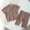 Кофейный с цветочным рисунком