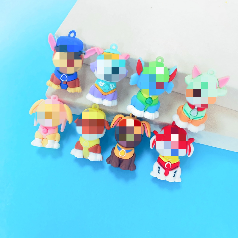 XQ020 Classic Animation Wang Wang Team Series Doll Doll Cute Dog Team Keychain Pendant Children's Shoes Decoration