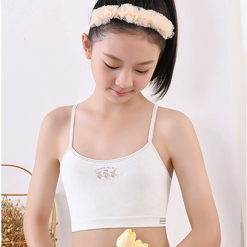 Fa Summer Wireless Bra for Girls, Soft Support Straps, 4 Color Options: Light Blue, Gray, Powder, White