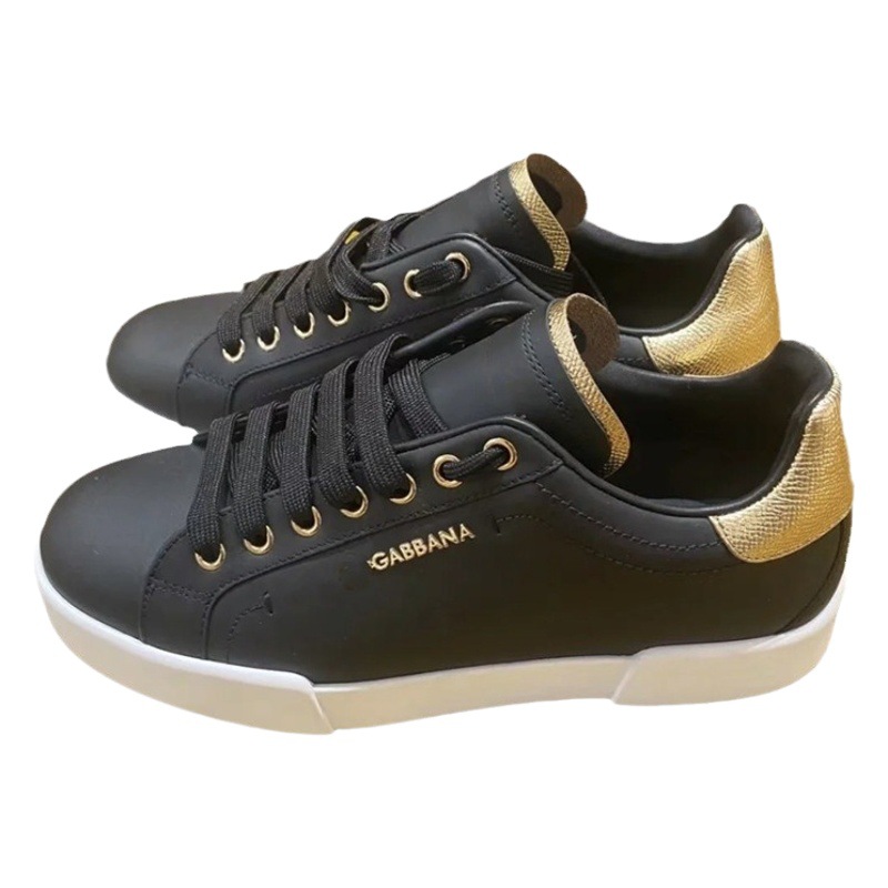 De gama alta de lujo D de cuero genuino de los hombres de moda DG deportes zapatillas de deporte casuales zapatos bajos de los hombres de comercio exterior zapatos de cuero de las mujeres de moda