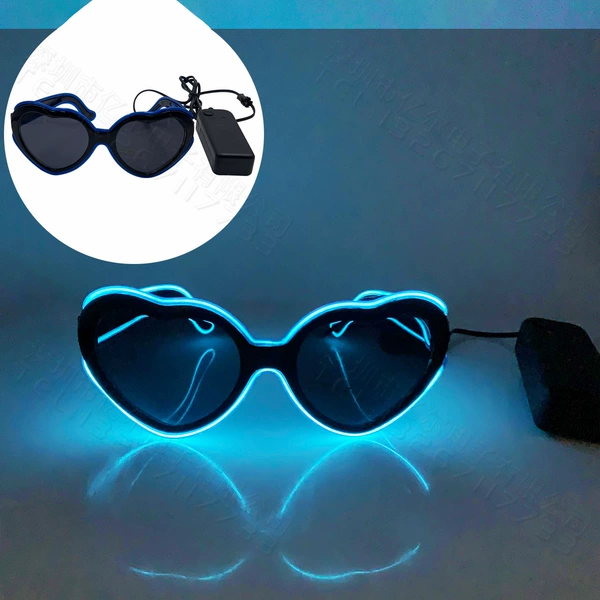 Yj022 ☆ Heart -shaped glasses [Blue]