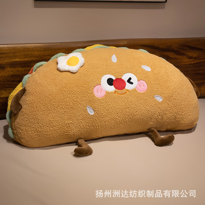 Cojín de Cabecera con Forma de Hot Dog de Peluche para Dormitorio