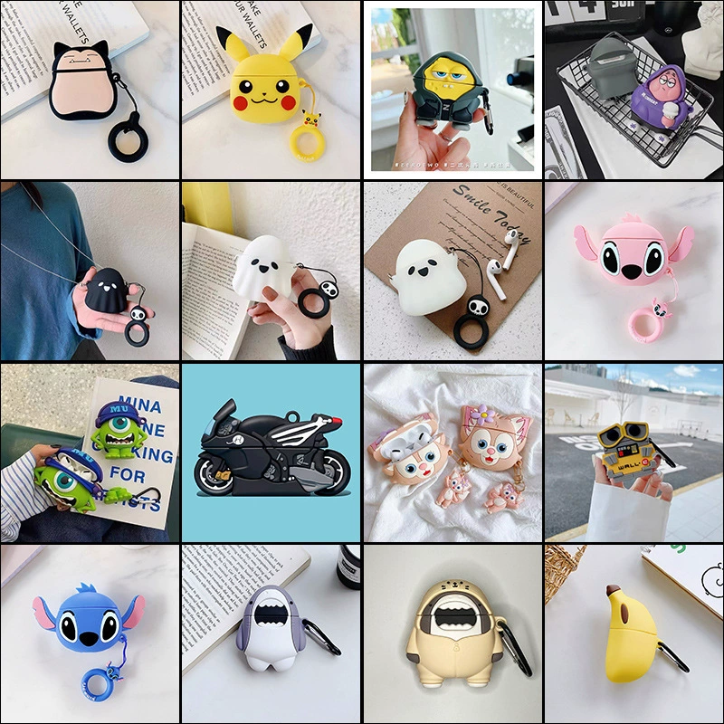 Apple, wireless headphones, compatible silicone cartoon cute protective case, bluetooth, pro2