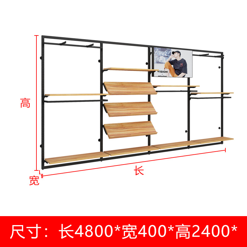 Tienda de ropa deportiva soporte de exhibición piso estante para hombres centro comercial estante de ropa casual de gama alta pared tienda de ropa para hombres