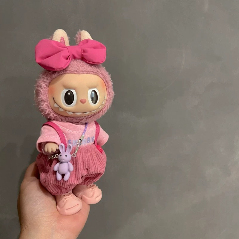 ラブブ 17 センチメートルペンダント第一世代と第二世代ビニール人形オーバーオールベビー服ラブブ人形服に適しています|undefined