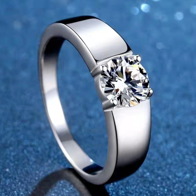 Classic Four-Prong Men's Angel Quality Women's Rings Engagement Diamond-Encrusted Couple Ring Set_voghion.com