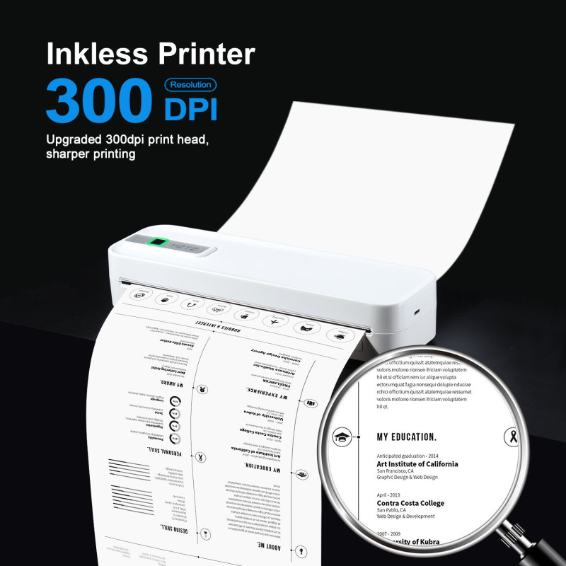 A4RJ thermal home printer portable can be connected to the mobile phone computer without ink tattoo printer into the explosion