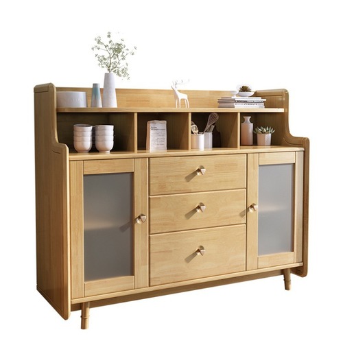 Nordic solid wood sideboard modern simple small apartment living room home multi-functional wine cabinet kitchen storage cabinet cupboard