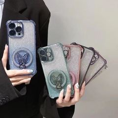 グリッター蝶携帯電話ホルダーバックステッカー漫画かわいい電気メッキ折りたたみ男の子と女の子の携帯電話ステッカークロスボーダー