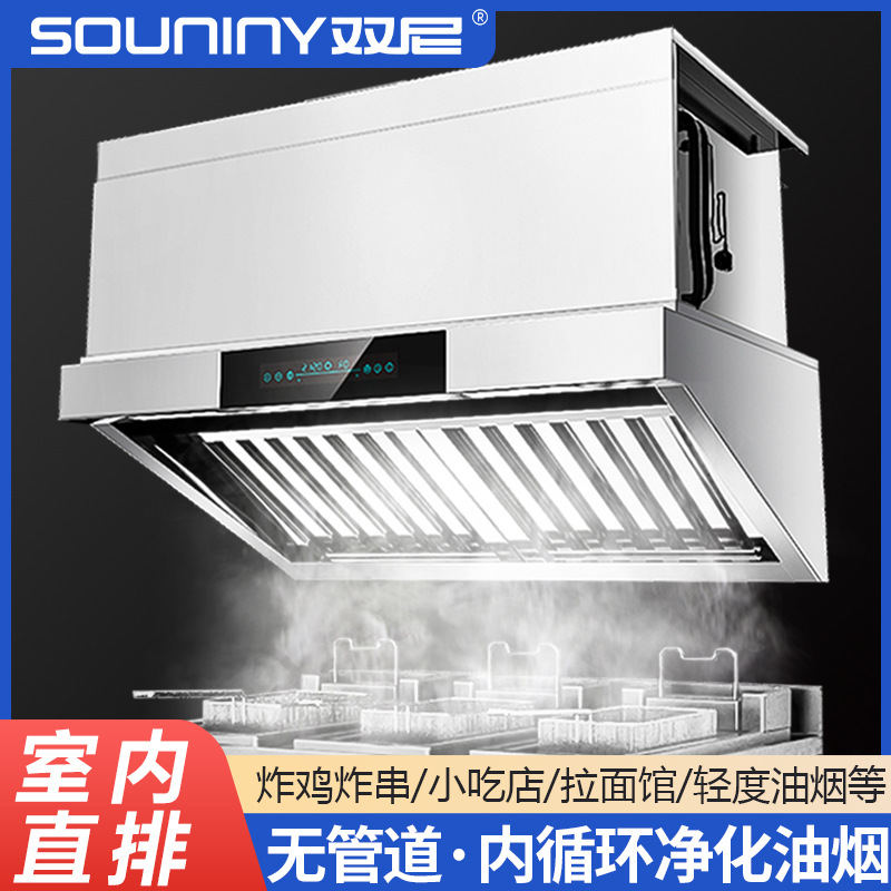 双尼商用油烟净化一体机烧烤店后厨商铺厨房内循环无管道大吸力