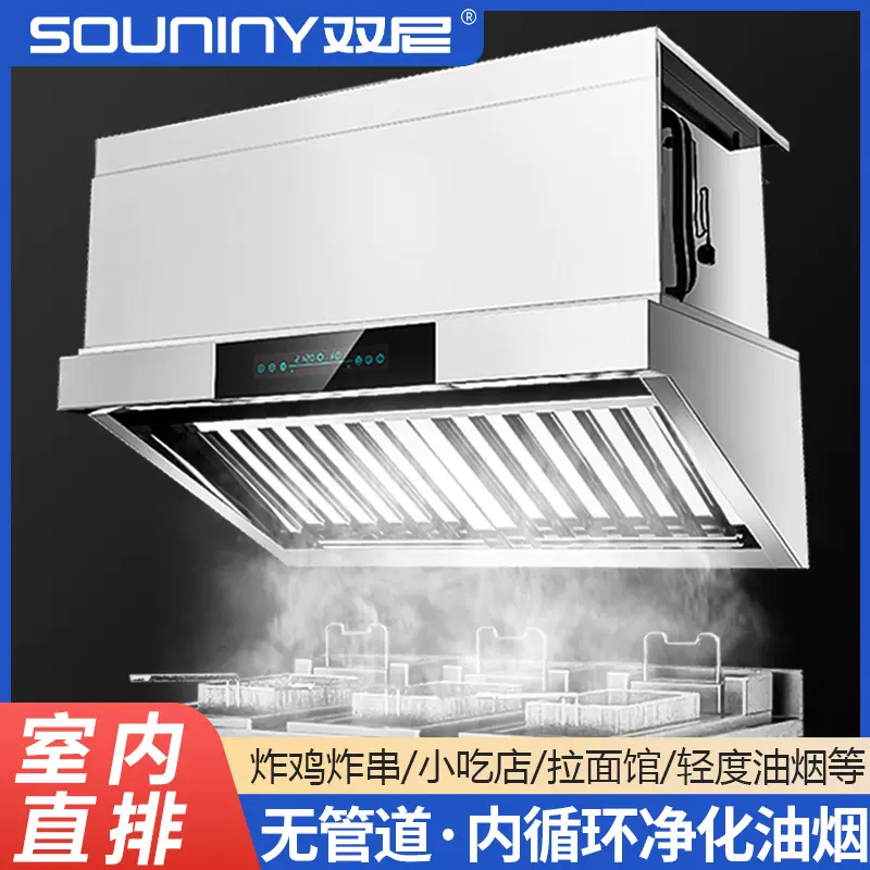 双尼商用油烟净化一体机烧烤店后厨商铺厨房内循环无管道大吸力