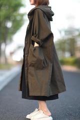 工装春季上衣女2025新款韩版宽松百搭连帽风衣外套女中长款休闲夏