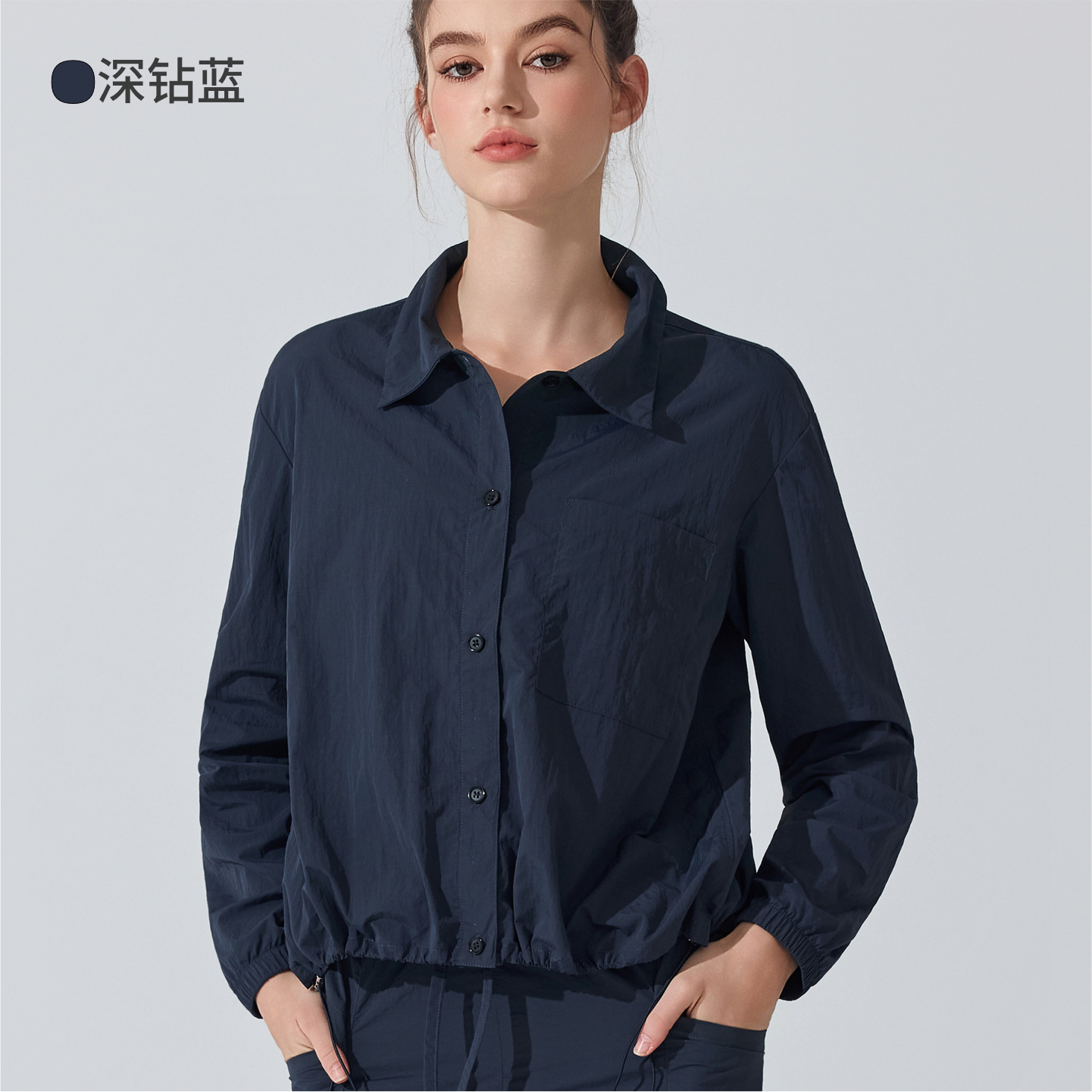 Camisas deportivas casuales antiviento de manga larga delgada suelta protección solar a prueba de viento camisa de yoga chaqueta de aire image 10