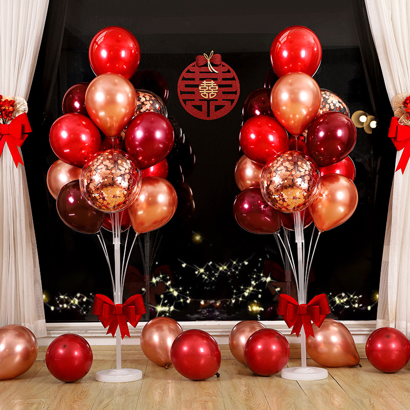Marriage decoration balloons floating pillars new house wedding scene wedding supplies all-in-one engagement room decoration set