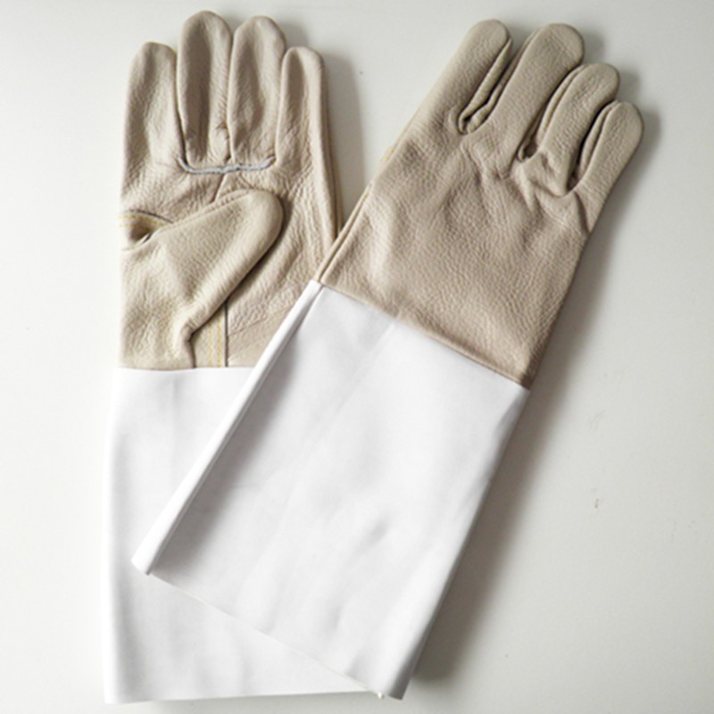 加长加厚皮革革脖电焊手套 头层皮革袖焊接隔热焊工手套