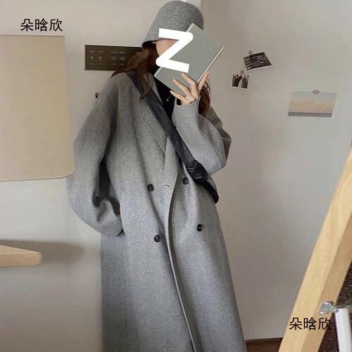 Factory Coat 2024 Autumn/Winter New Long Fur Four Button Korean Version Double-Faced Wool Overcoat for Petite Double-Sided Wool